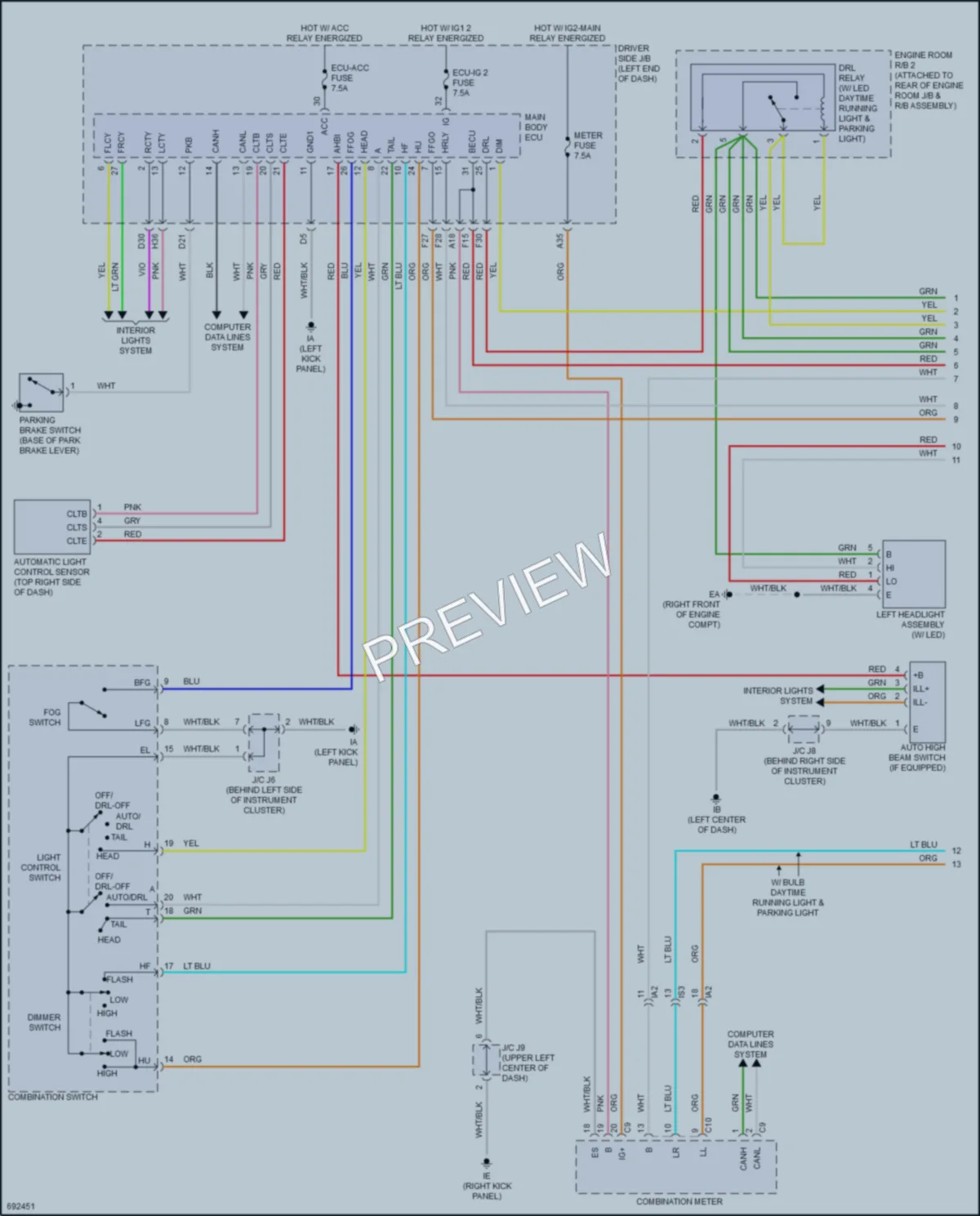 2020 Toyota Tacoma Headlights wiring diagram preview