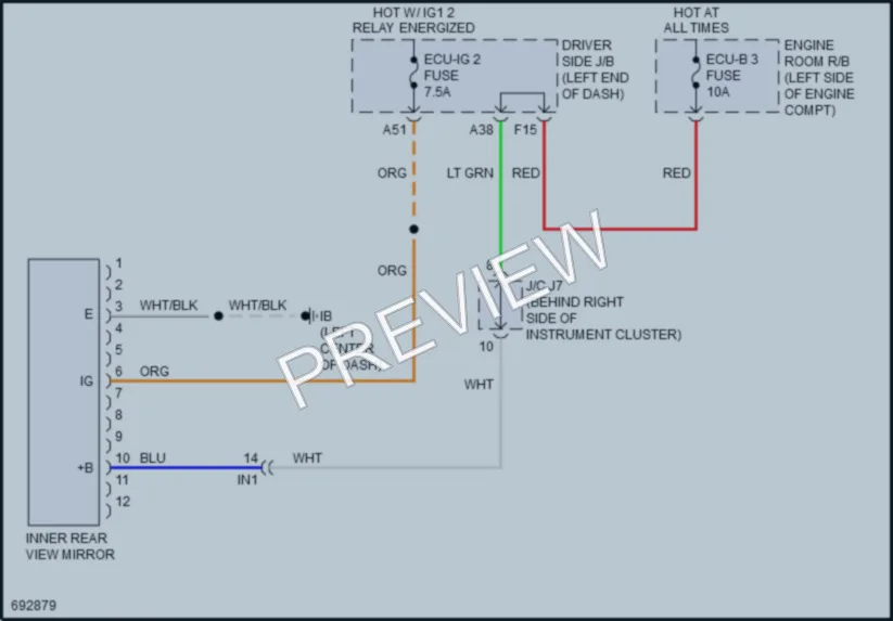 2020 Toyota Tacoma Power Mirrors wiring diagram preview