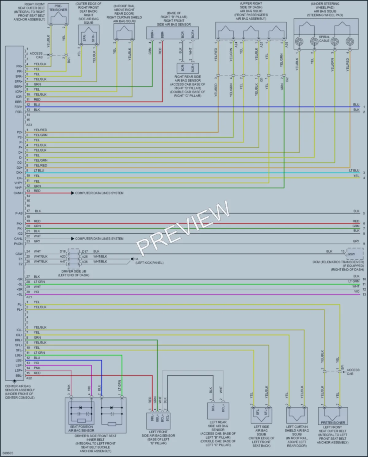 2020 Toyota Tacoma Supplemental Restraints wiring diagram preview