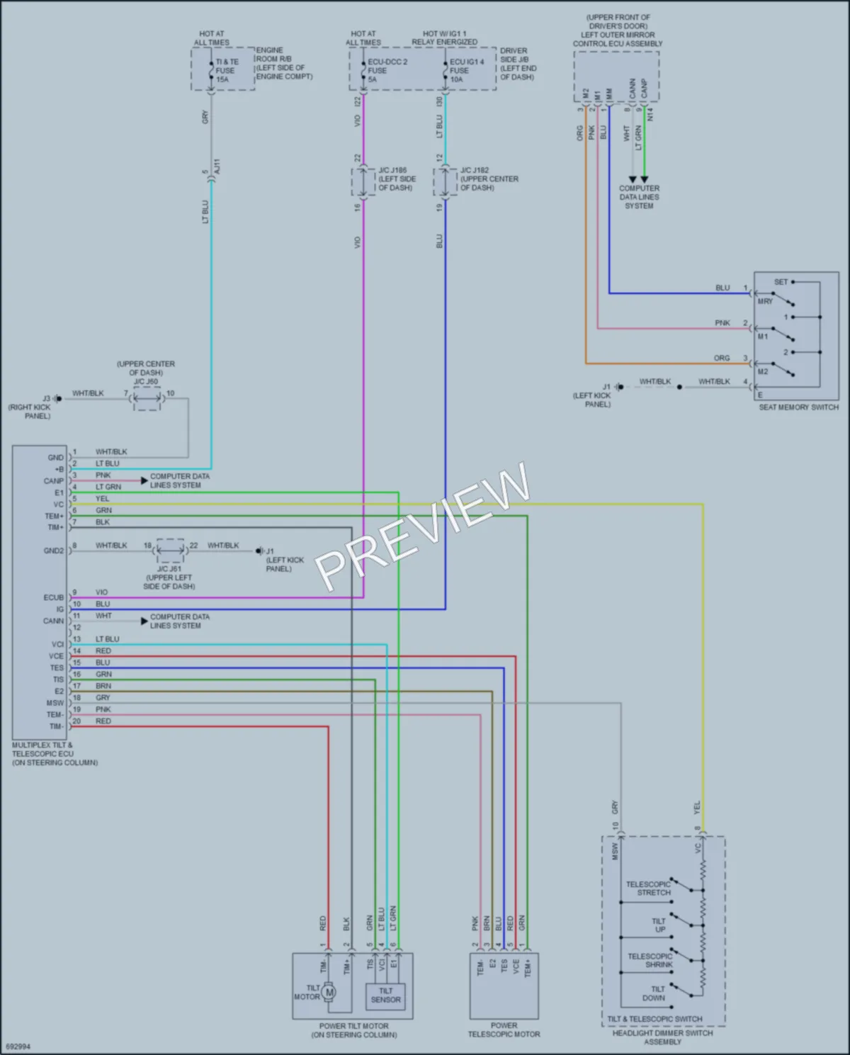2020 Toyota Tundra Memory Systems wiring diagram preview