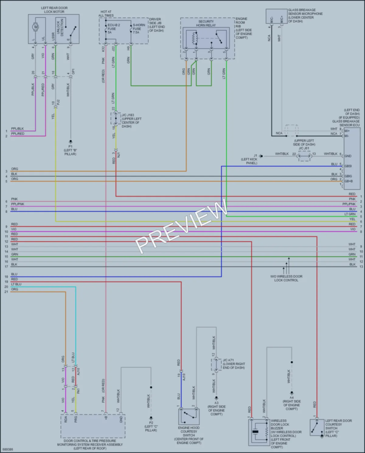 2020 Toyota Tundra Power Door Locks wiring diagram preview