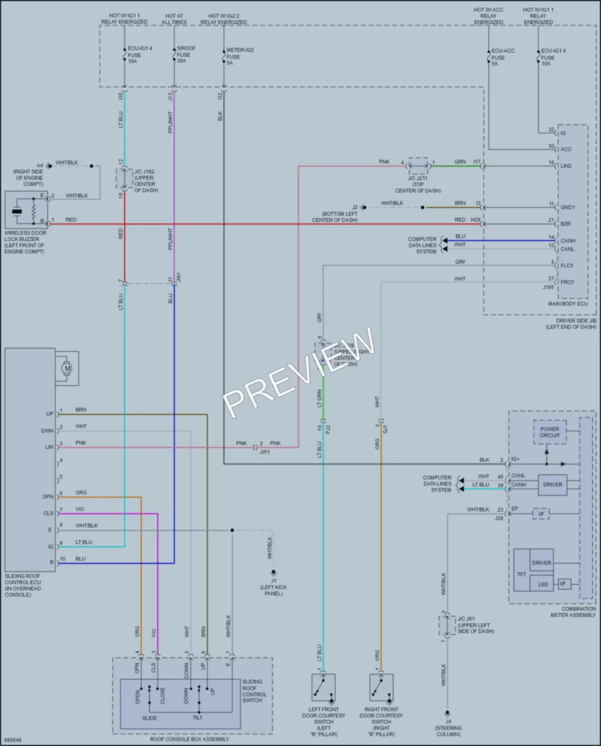 2020 Toyota Tundra Power Top Sunroof wiring diagram preview