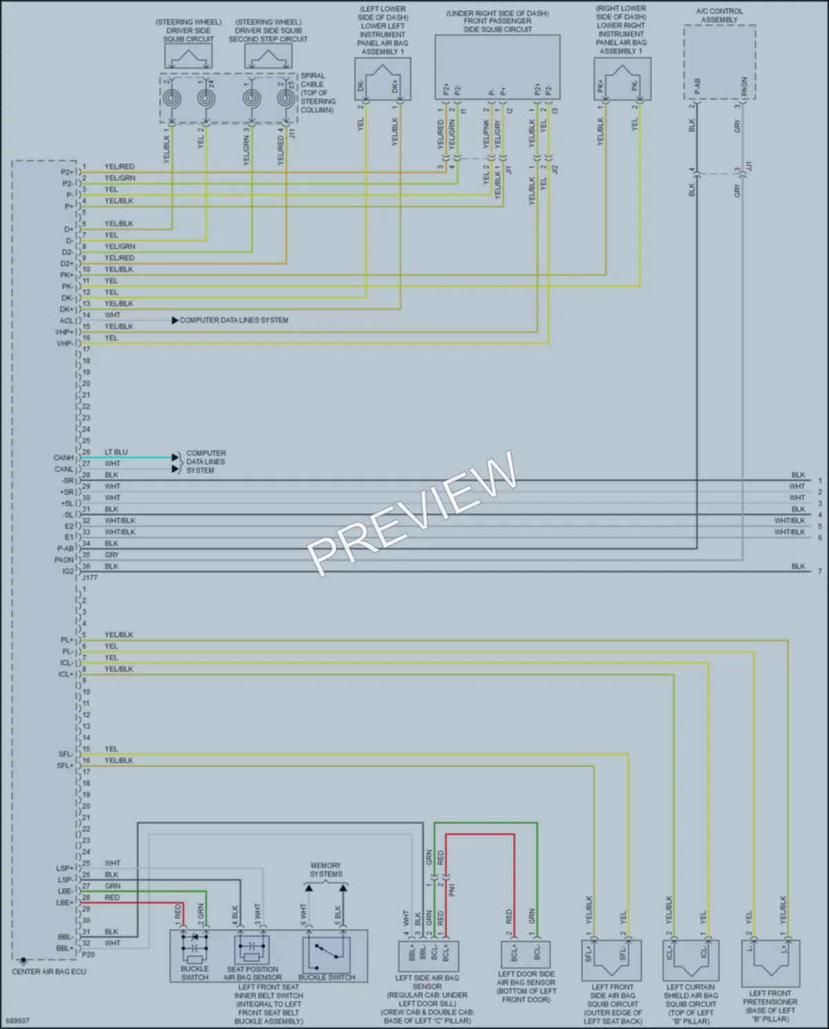 2020 Toyota Tundra Supplemental Restraints wiring diagram preview
