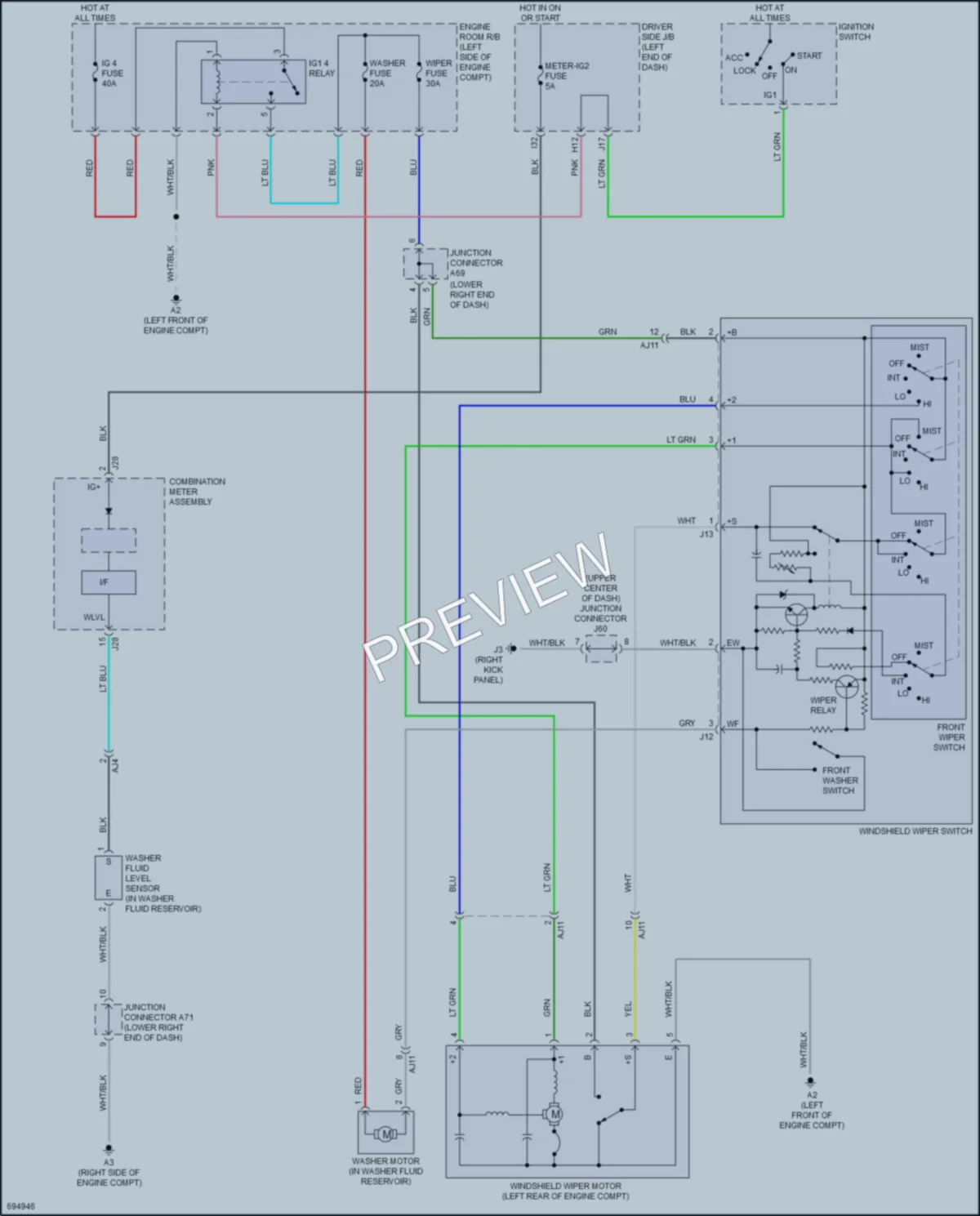 2020 Toyota Tundra Wiper Washer wiring diagram preview