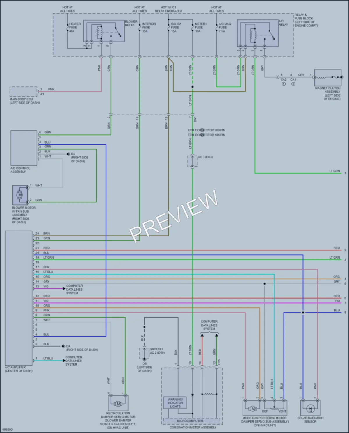 2020 Toyota Yaris Air Conditioning wiring diagram preview