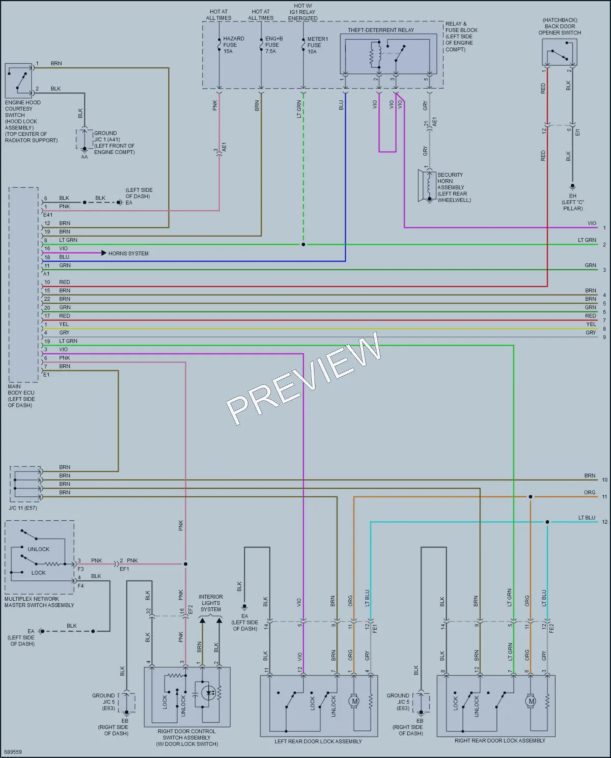 2020 Toyota Yaris Anti Theft wiring diagram preview