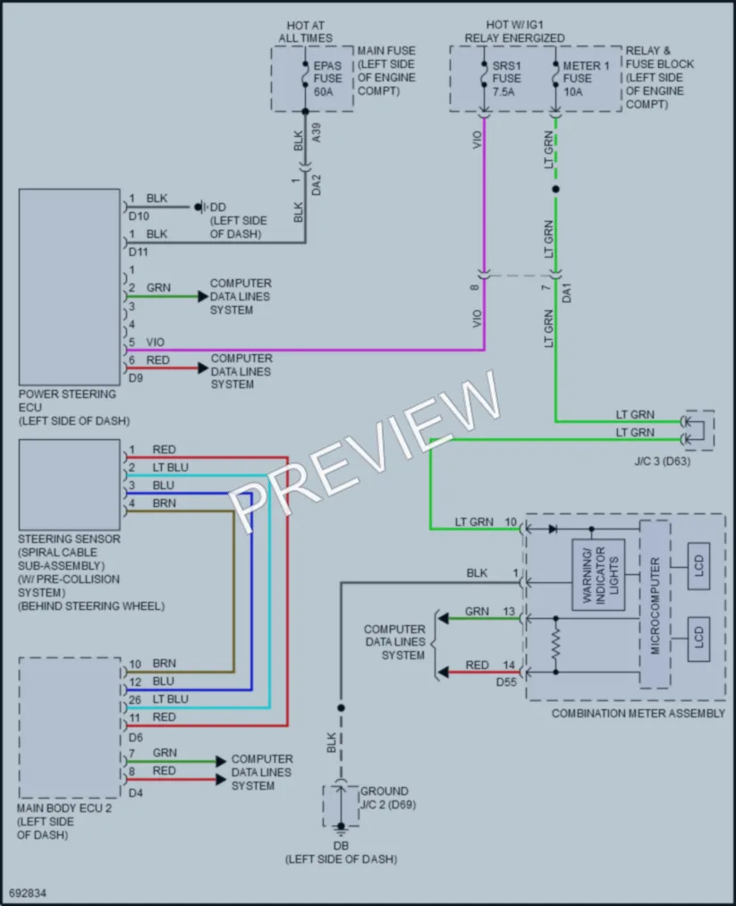 2020 Toyota Yaris Electronic Power Steering wiring diagram preview