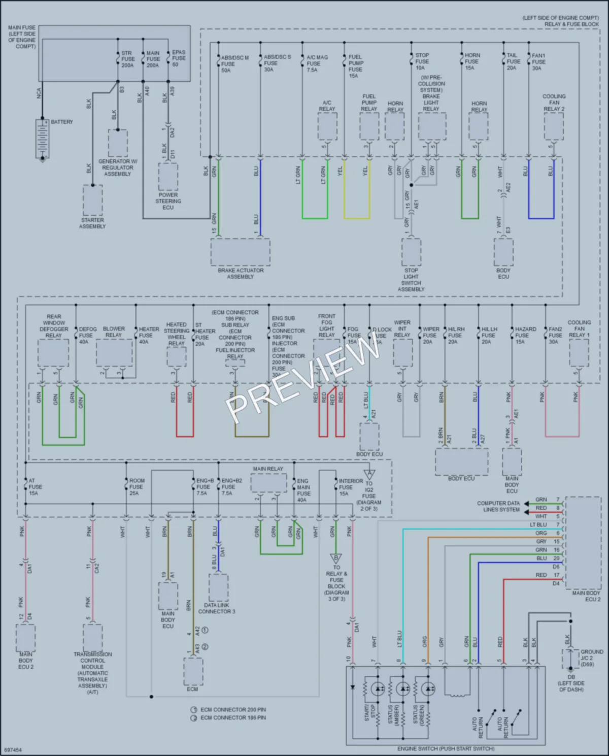 2020 Toyota Yaris Power Distribution wiring diagram preview