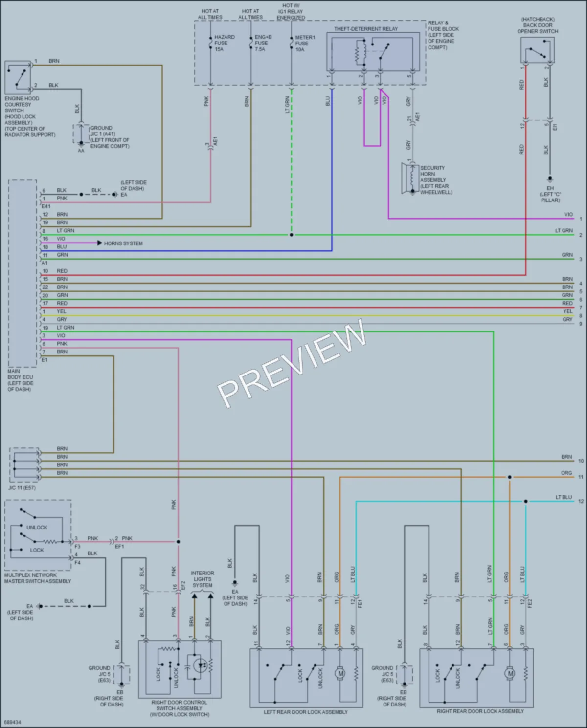 2020 Toyota Yaris Power Door Locks wiring diagram preview