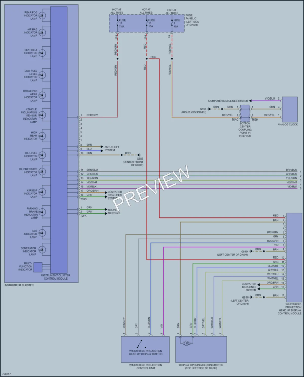 2020 Volkswagen Arteon Instrument Cluster wiring diagram preview