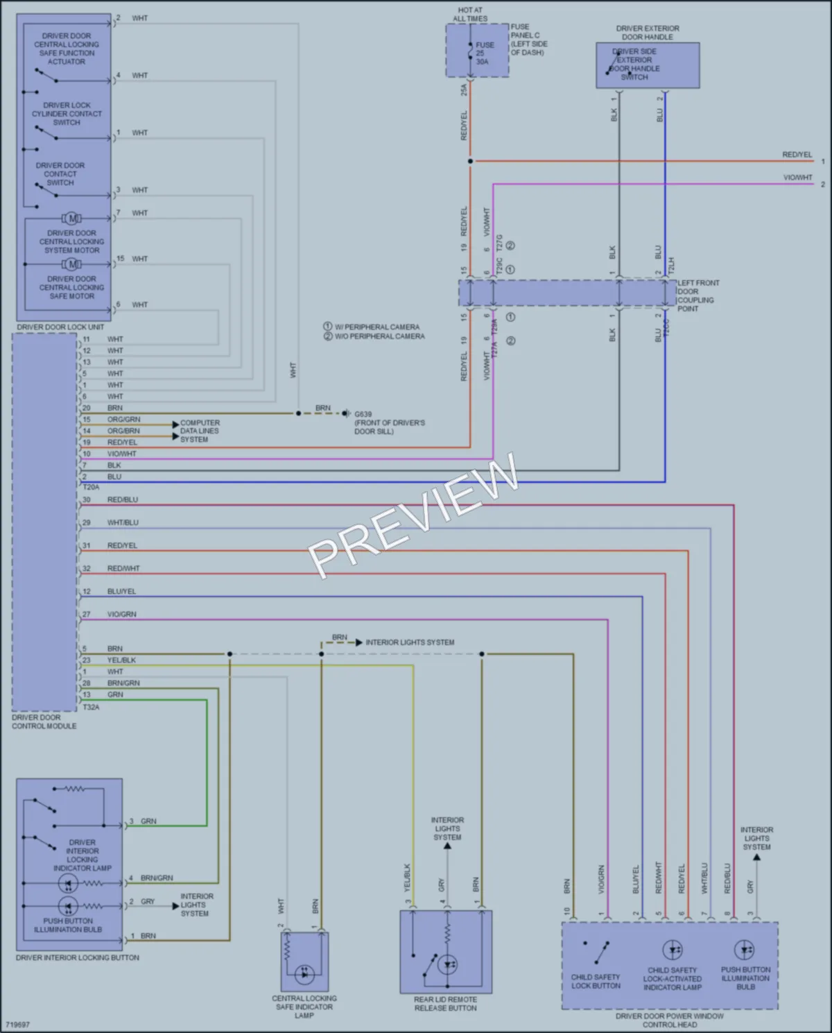 2020 Volkswagen Arteon Power Door Locks wiring diagram preview
