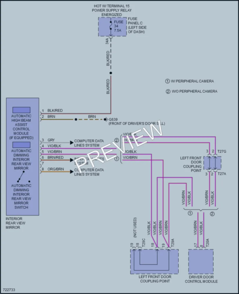 2020 Volkswagen Arteon Power Mirrors wiring diagram preview