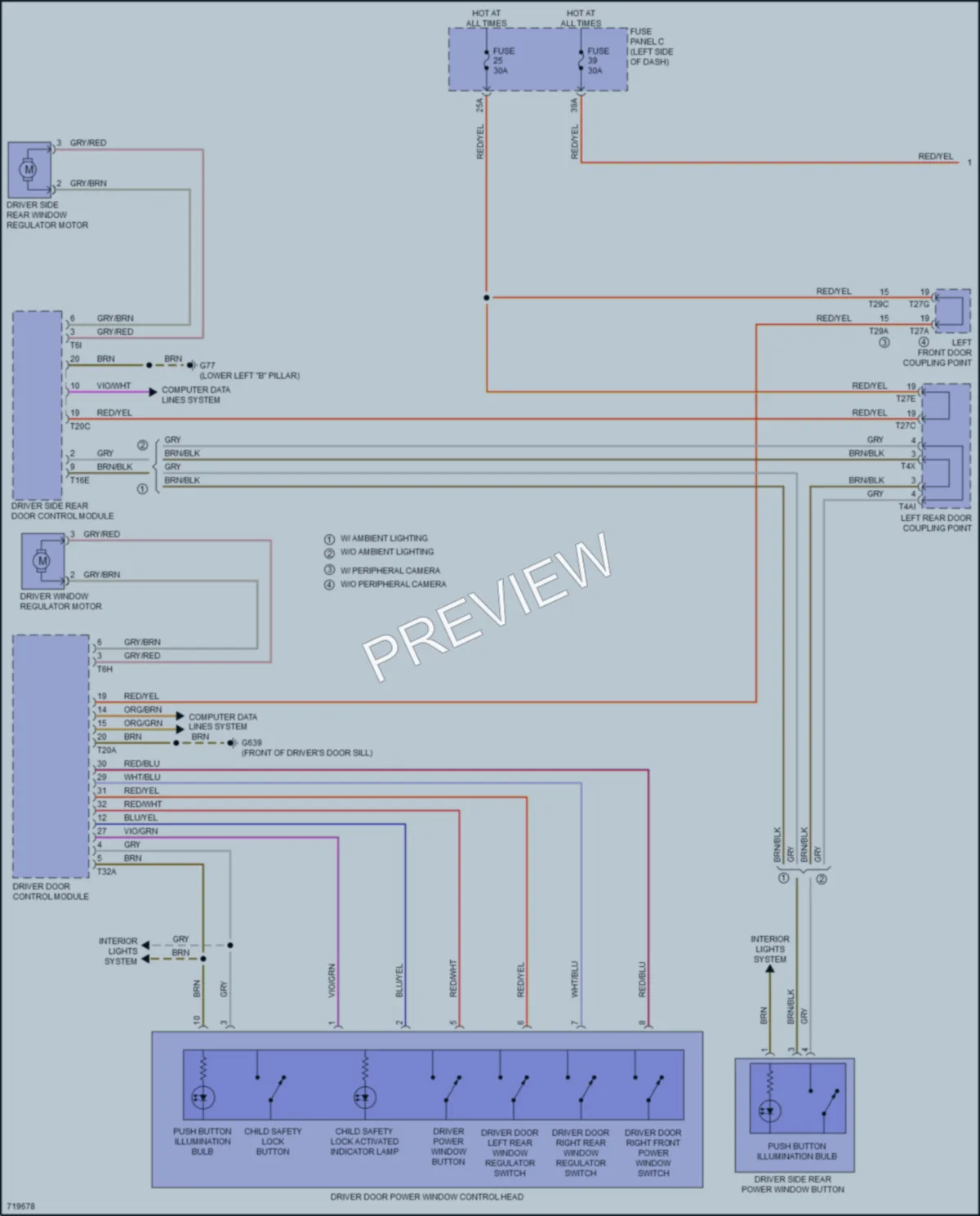 2020 Volkswagen Arteon Power Windows wiring diagram preview