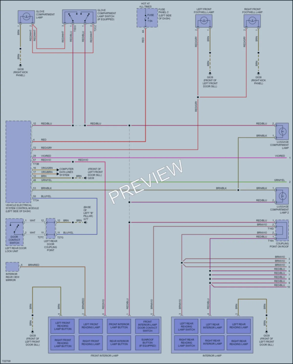 2020 Volkswagen Atlas Interior Lights wiring diagram preview