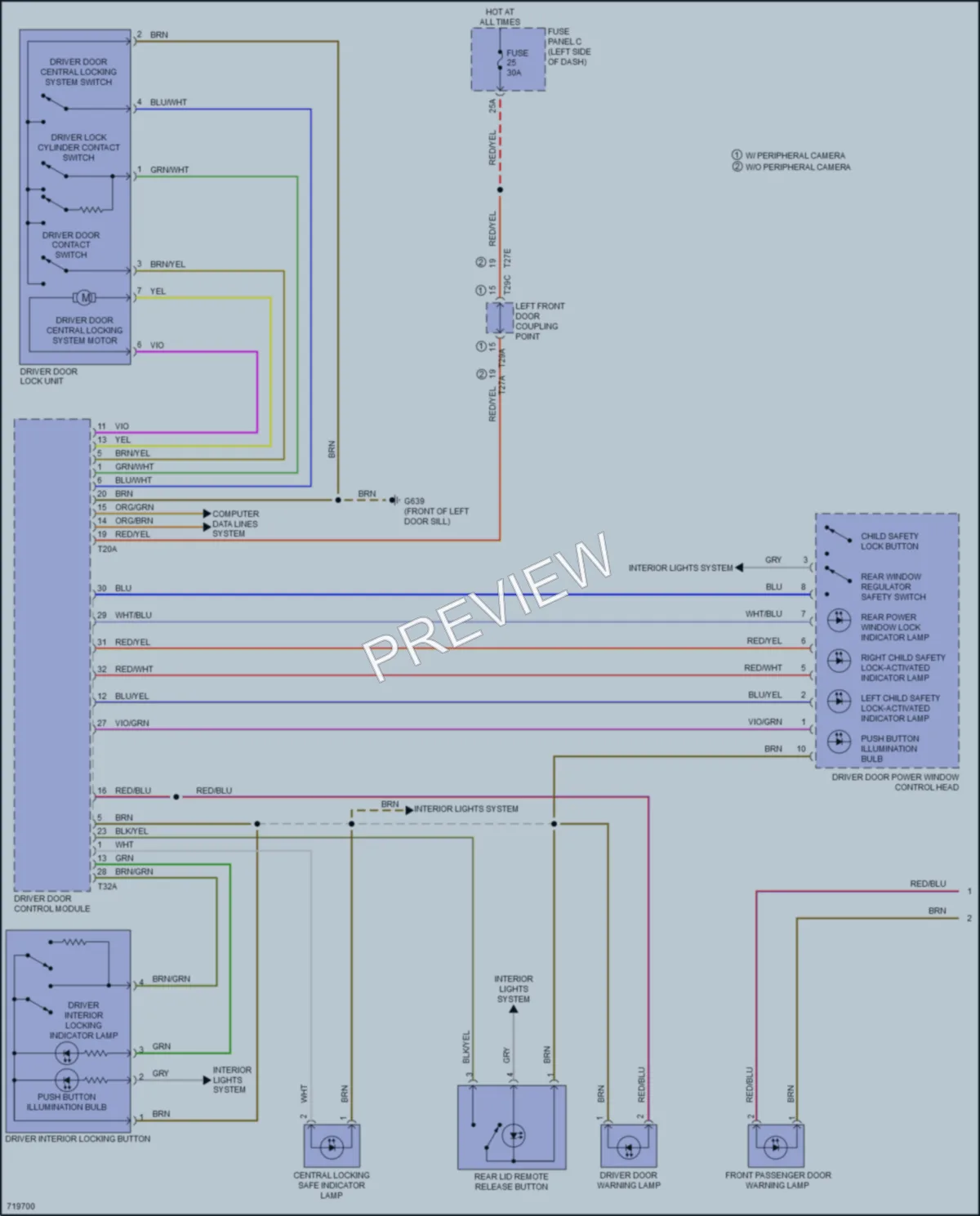 2020 Volkswagen Atlas Power Door Locks wiring diagram preview