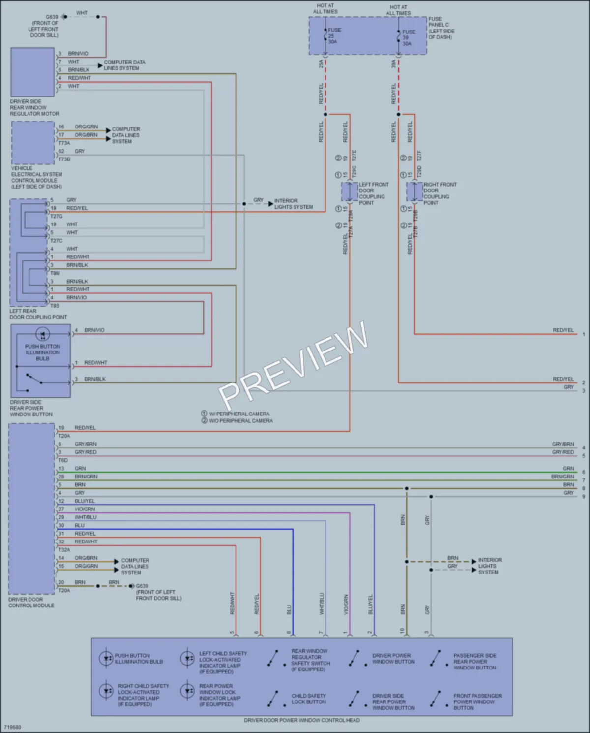 2020 Volkswagen Atlas Power Windows wiring diagram preview
