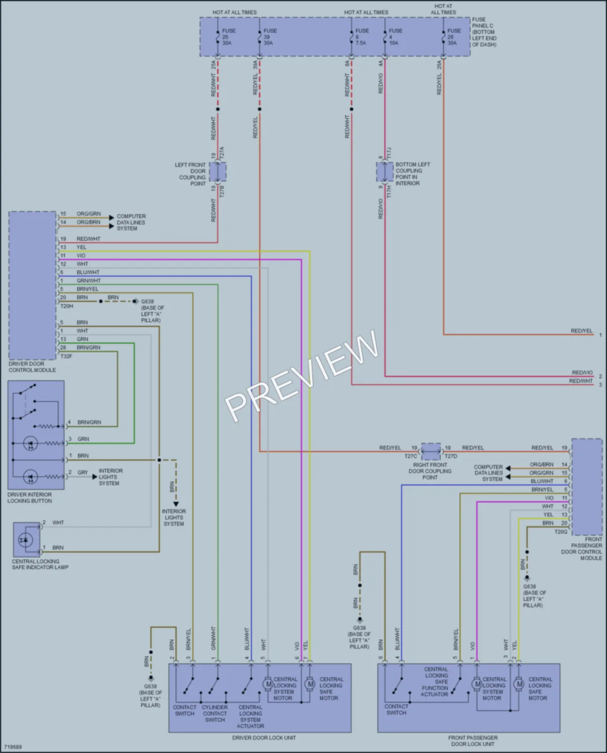 2020 Volkswagen Jetta Power Door Locks wiring diagram preview