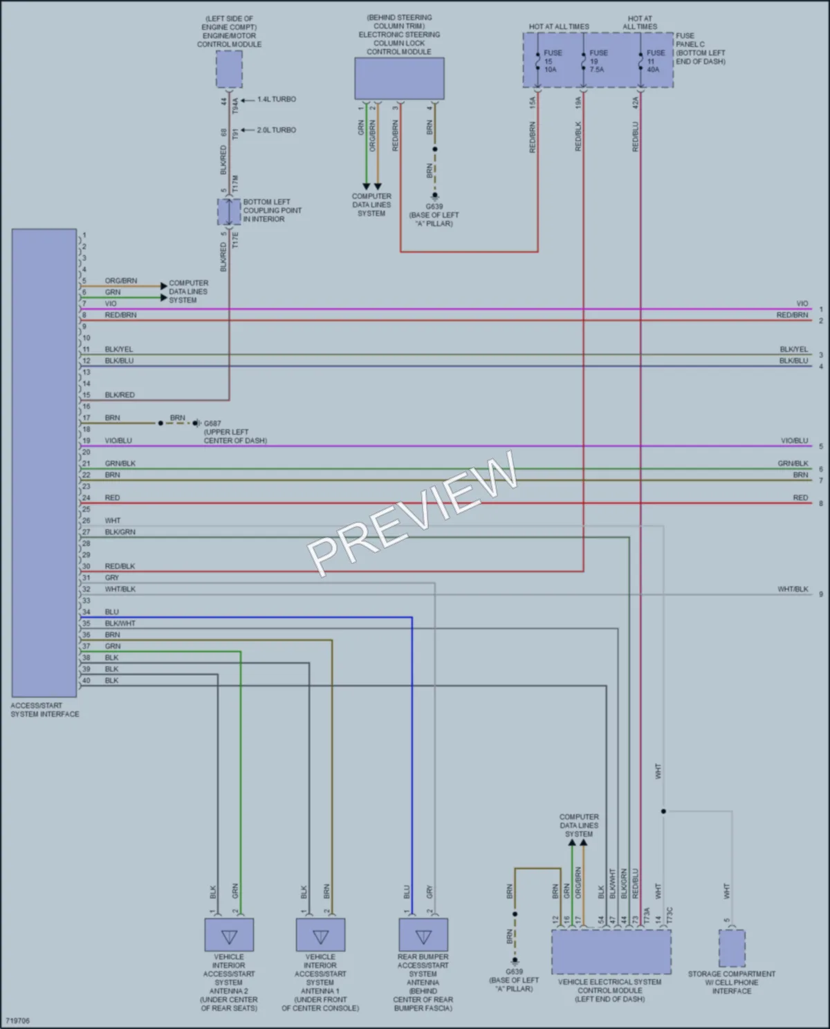 2020 Volkswagen JettaGLI Anti Theft wiring diagram preview
