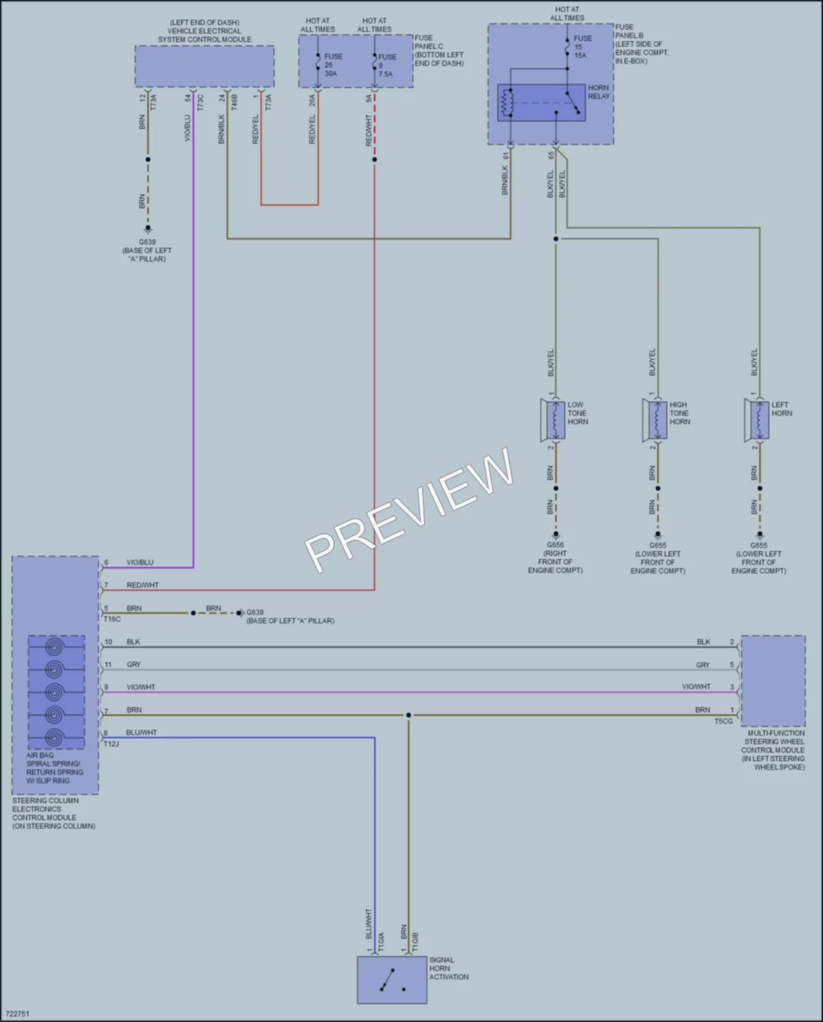 2020 Volkswagen JettaGLI Horn wiring diagram preview