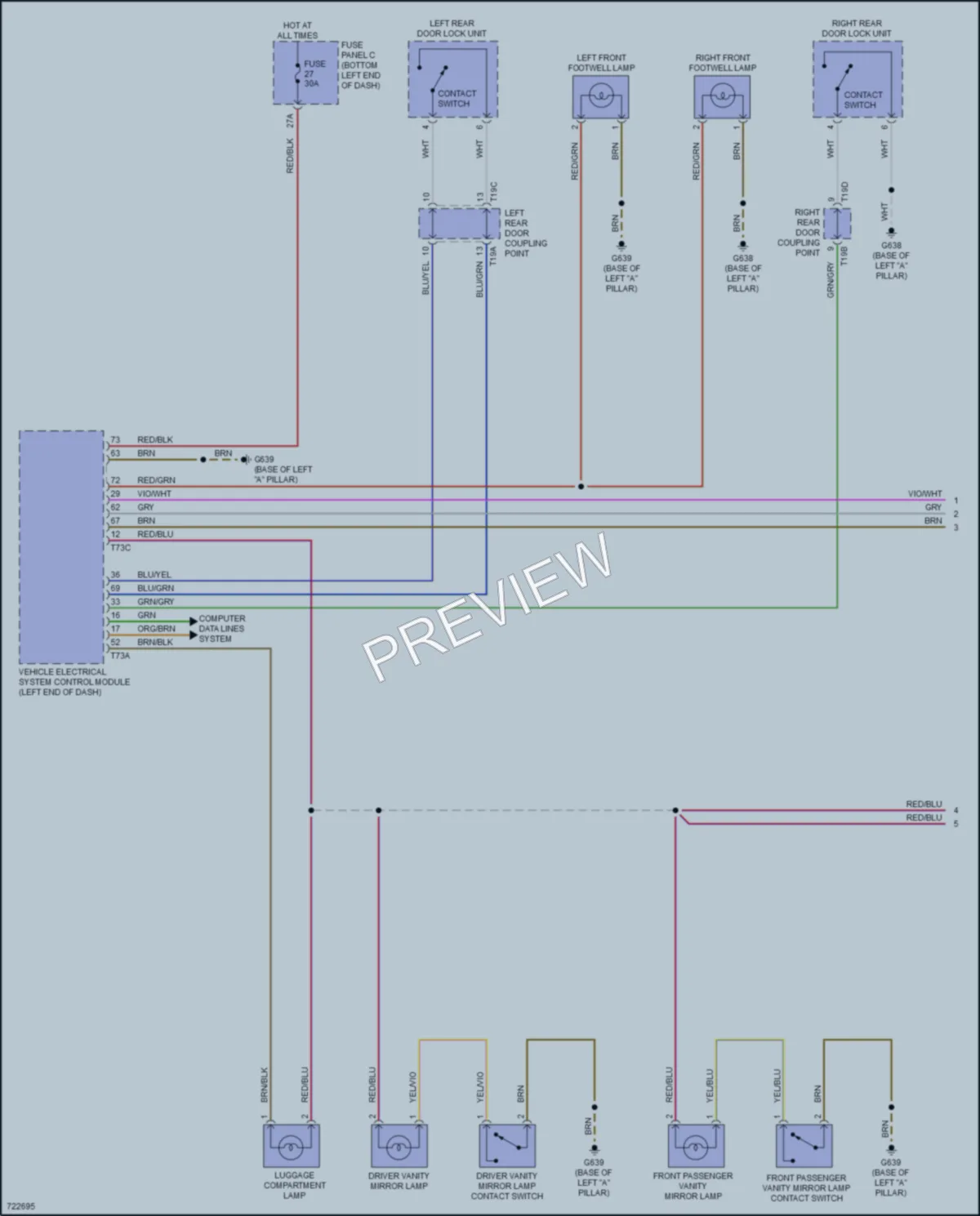 2020 Volkswagen JettaGLI Interior Lights wiring diagram preview