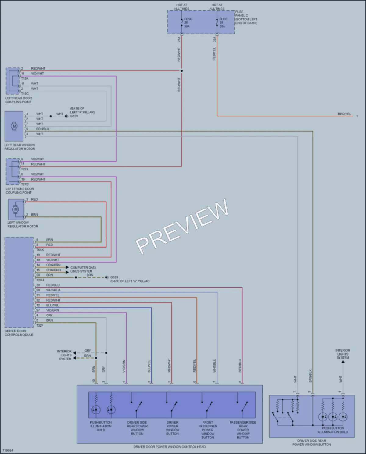 2020 Volkswagen JettaGLI Power Windows wiring diagram preview