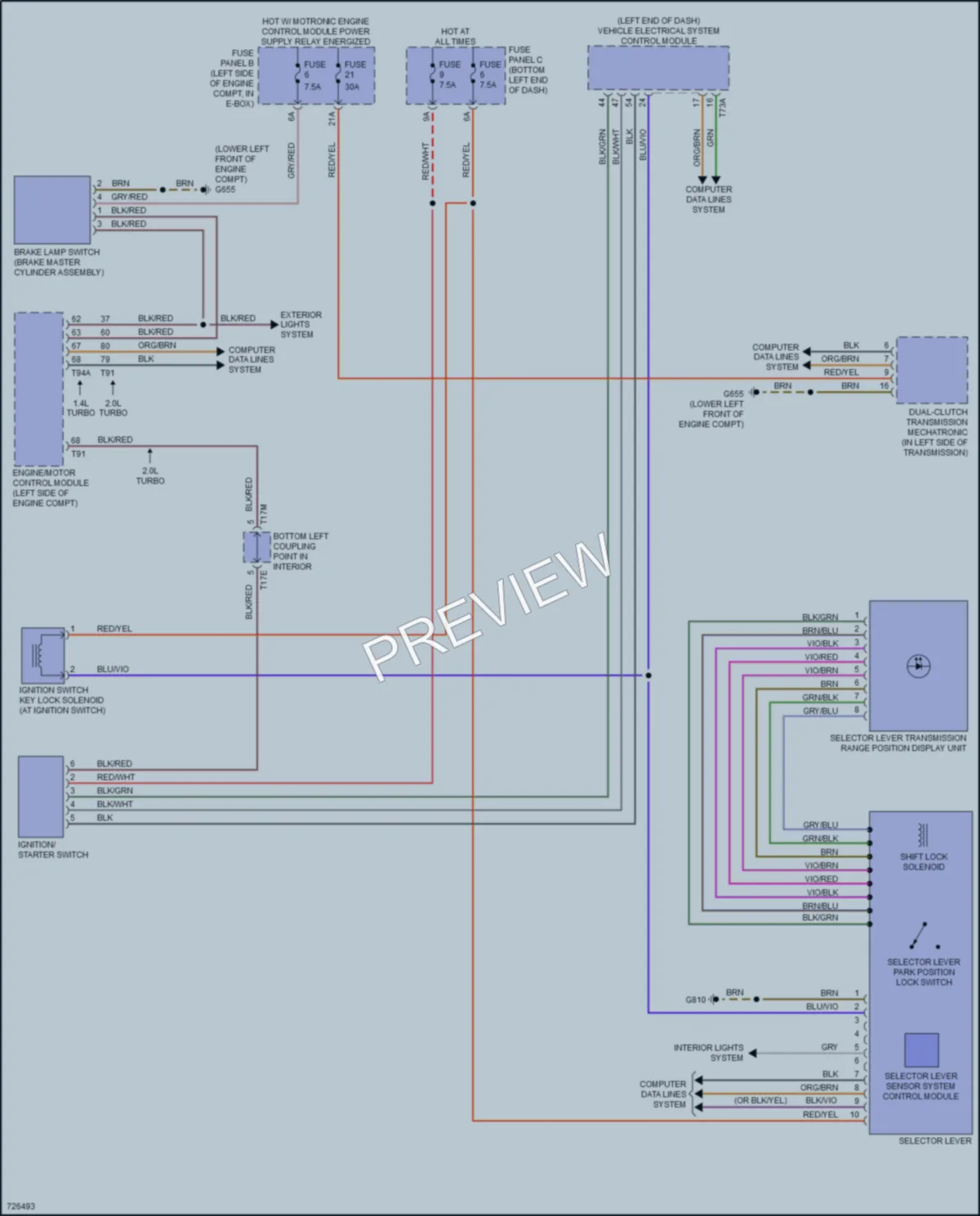 2020 Volkswagen JettaGLI Shift Interlock wiring diagram preview