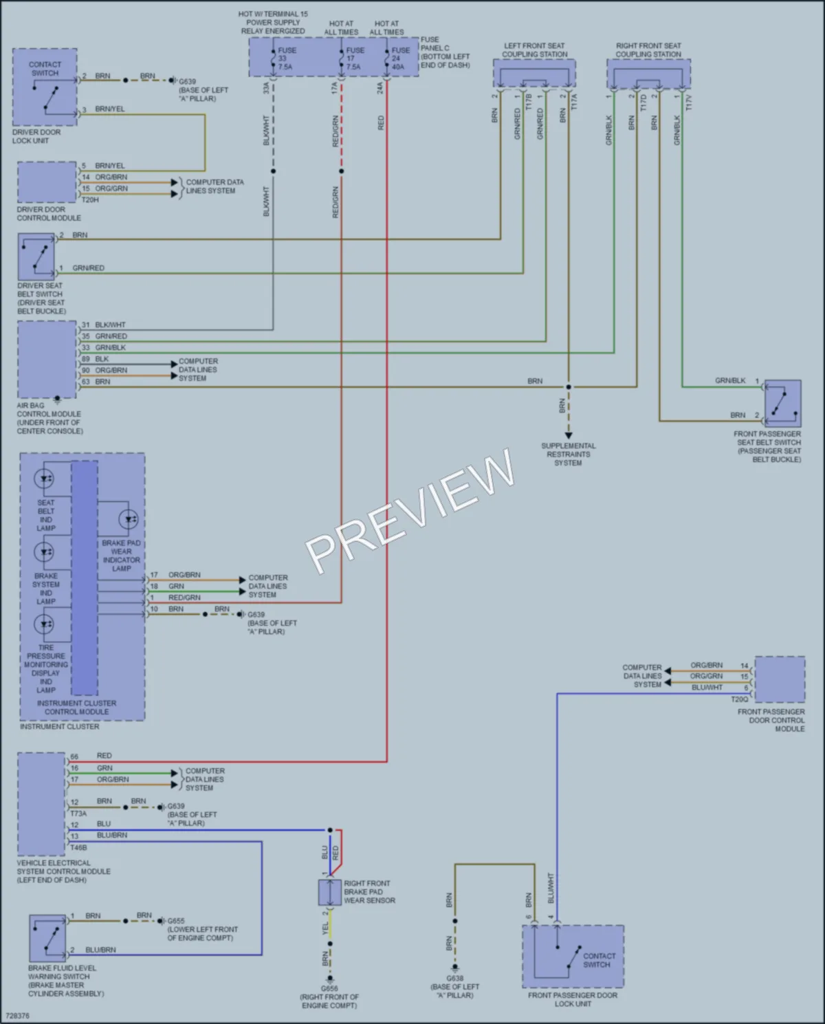 2020 Volkswagen JettaGLI Warning Systems wiring diagram preview