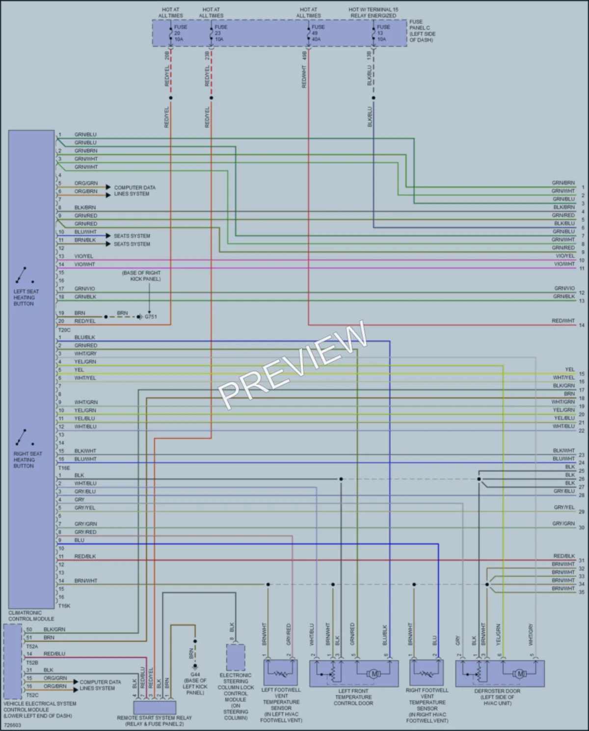 2020 Volkswagen Passat Air Conditioning wiring diagram preview