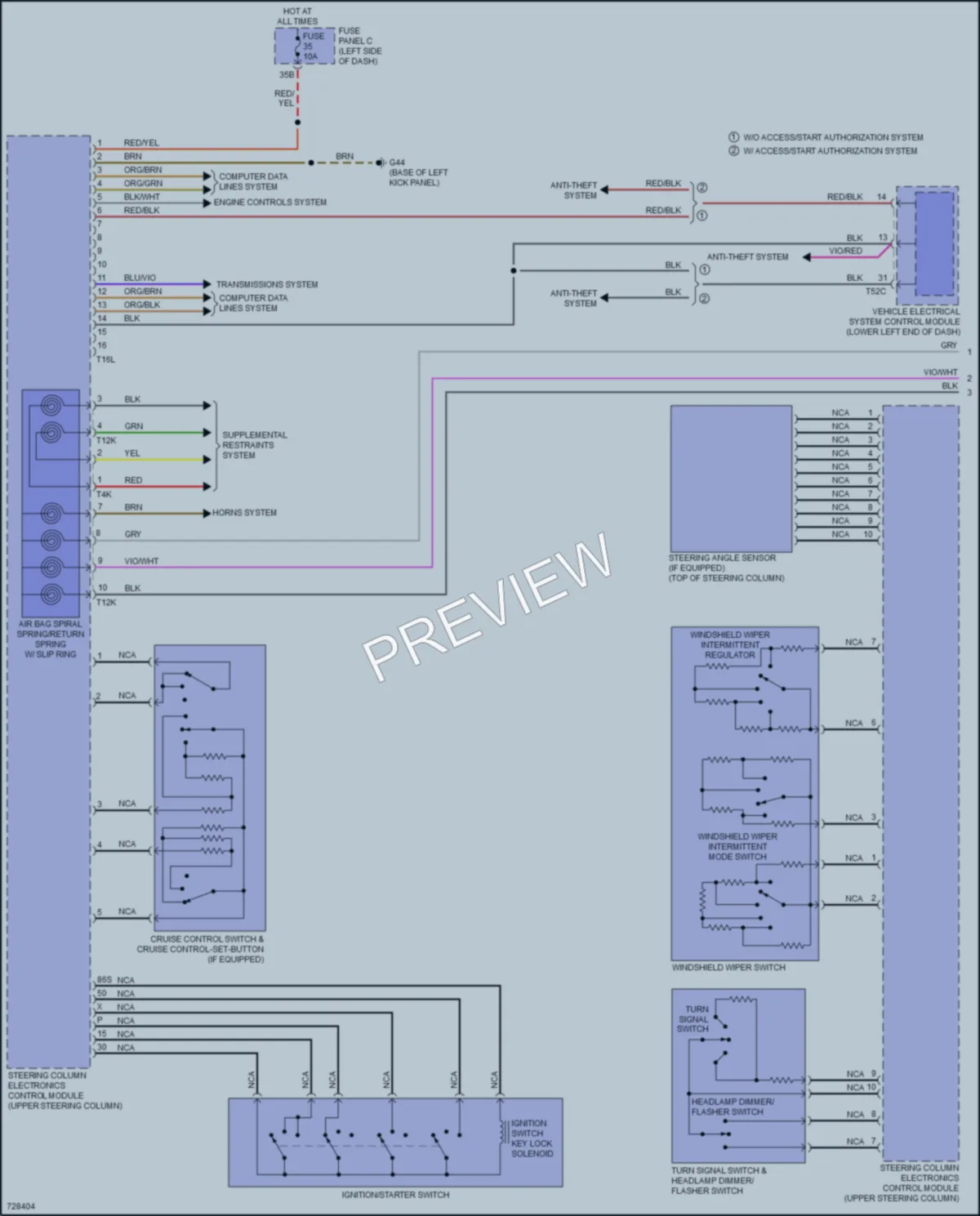 2020 Volkswagen Passat Body Control Modules wiring diagram preview