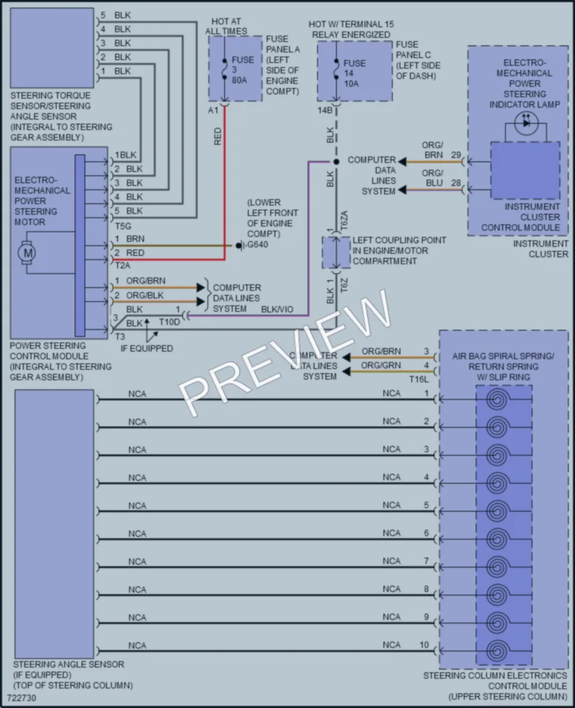 2020 Volkswagen Passat Electronic Power Steering wiring diagram preview