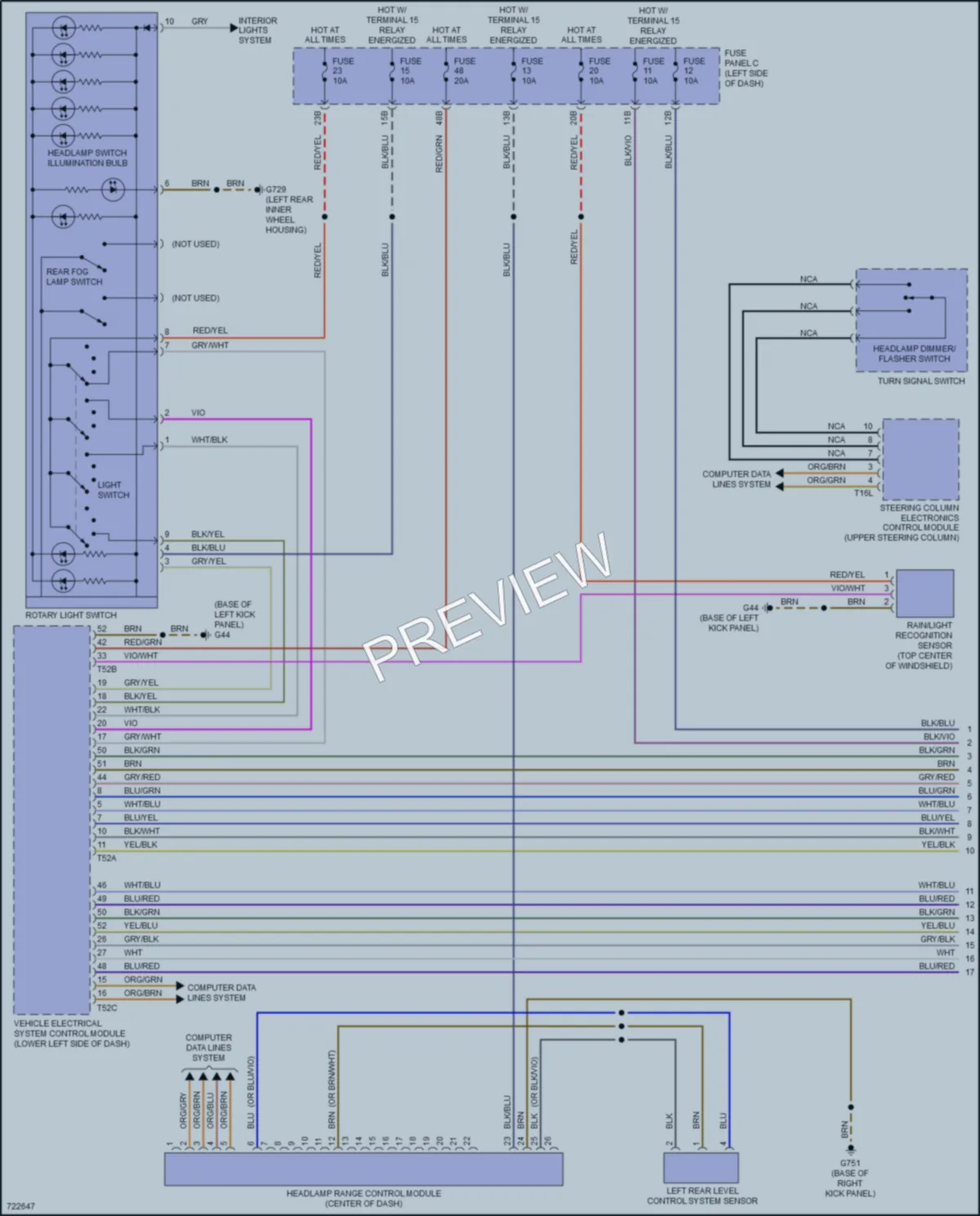 2020 Volkswagen Passat Headlights wiring diagram preview