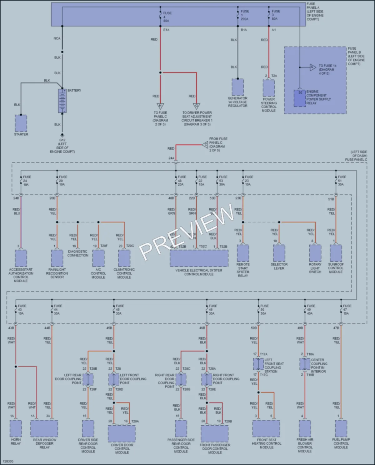 2020 Volkswagen Passat Power Distribution wiring diagram preview