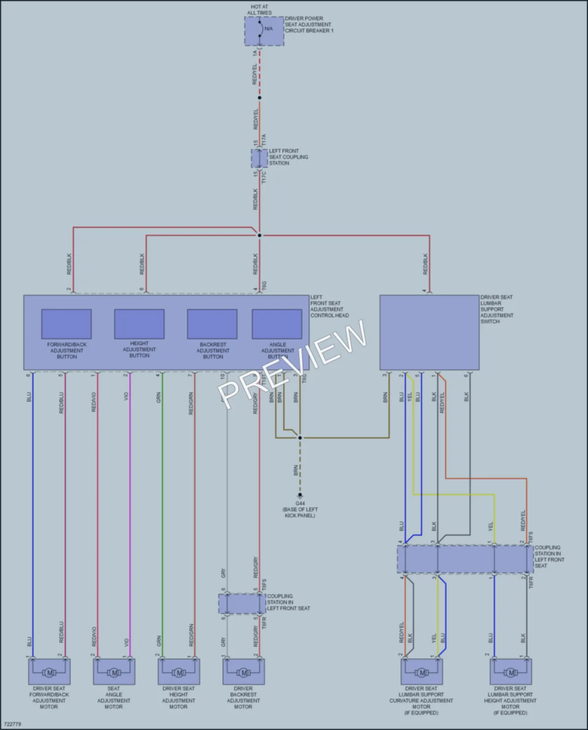 2020 Volkswagen Passat Power Seats wiring diagram preview