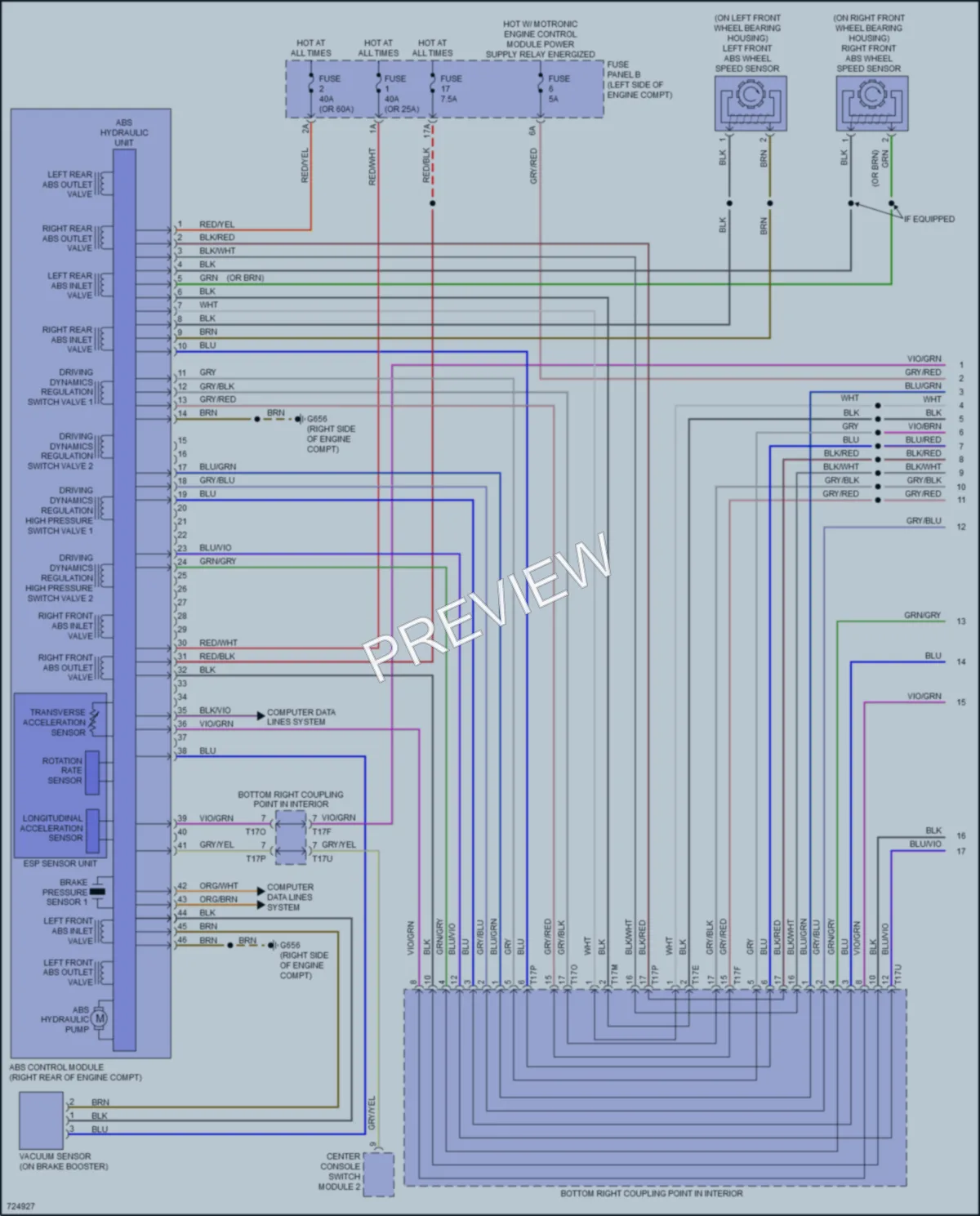 2020 Volkswagen Tiguan Anti Lock Brakes wiring diagram preview