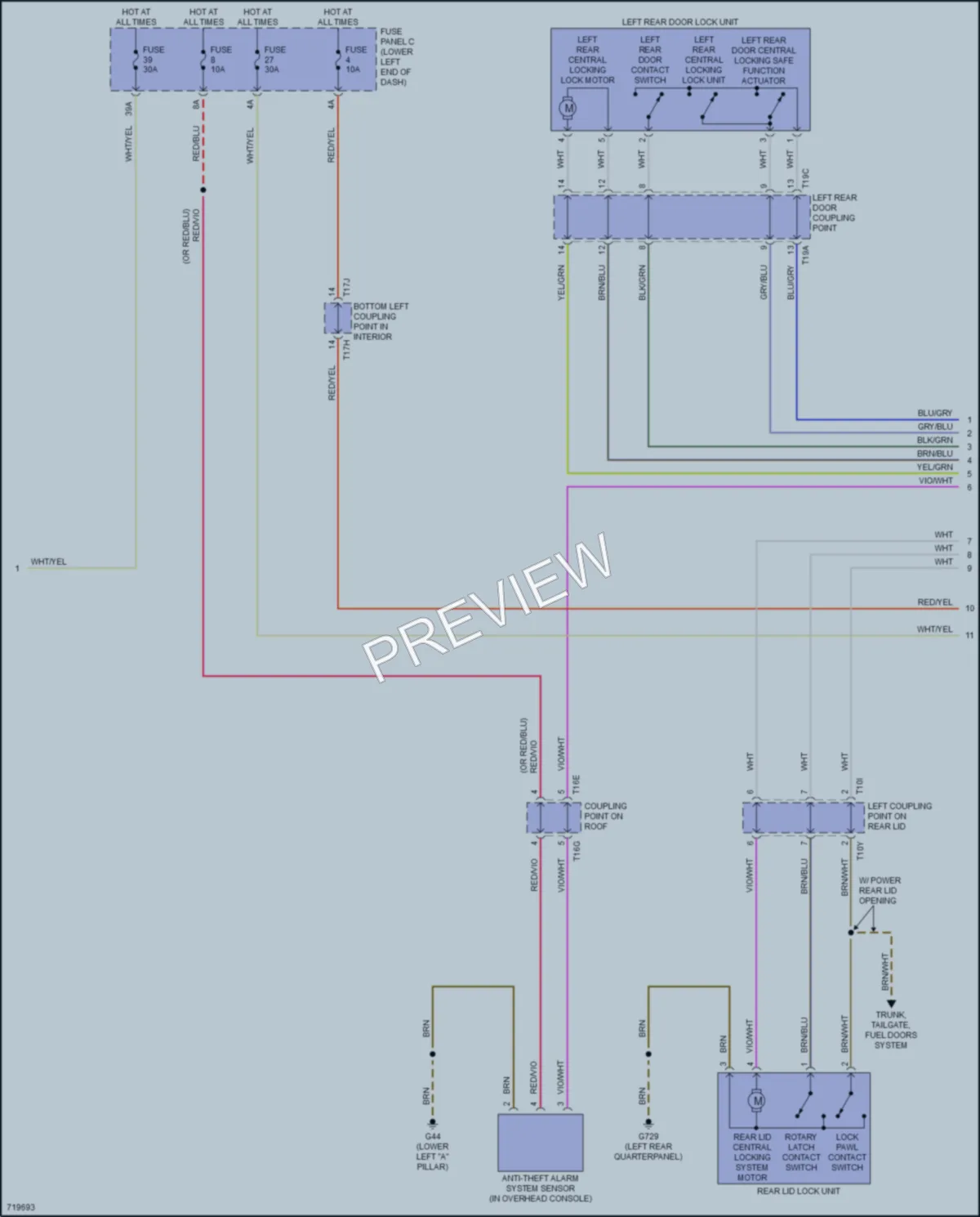 2020 Volkswagen Tiguan Power Door Locks wiring diagram preview