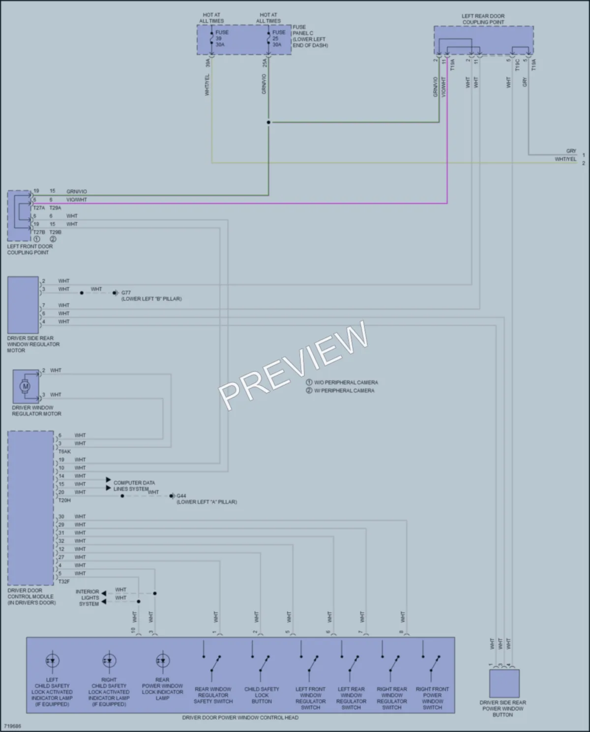 2020 Volkswagen Tiguan Power Windows wiring diagram preview