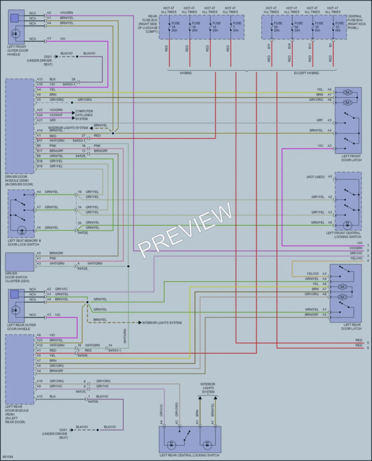 2020 Volvo S60 Power Door Locks wiring diagram preview