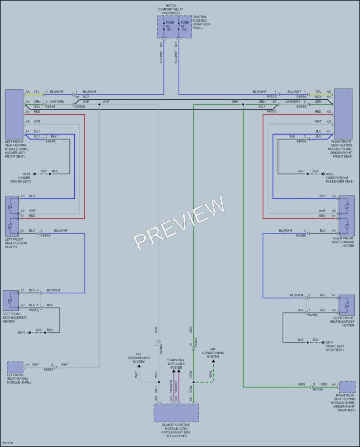 2020 Volvo S60 Power Seats wiring diagram preview