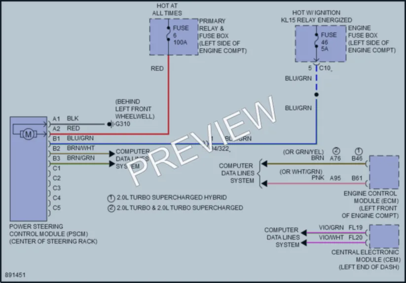 2020 Volvo S60PlugIn Electronic Power Steering wiring diagram preview