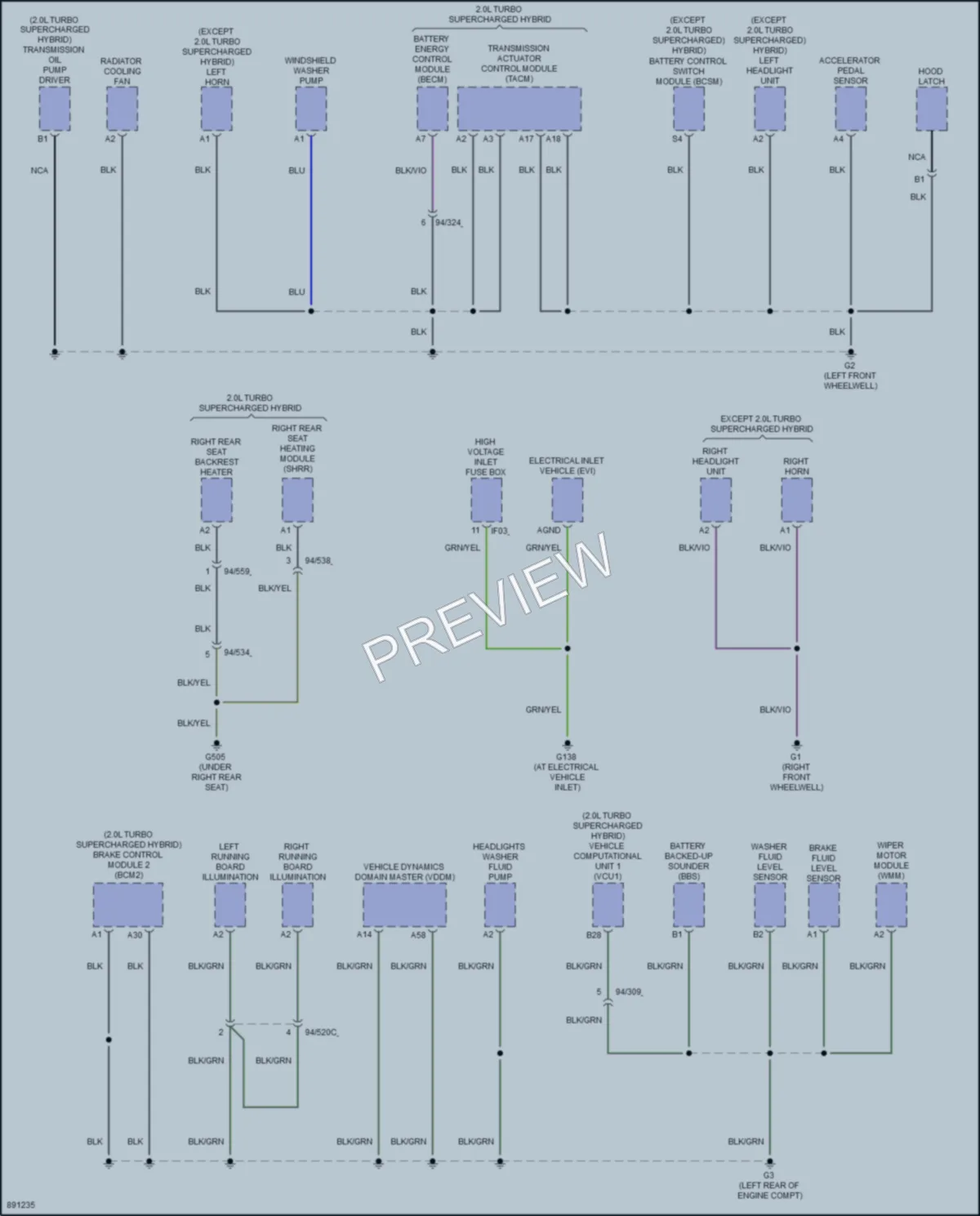 2020 Volvo S60PlugIn Ground Distribution wiring diagram preview