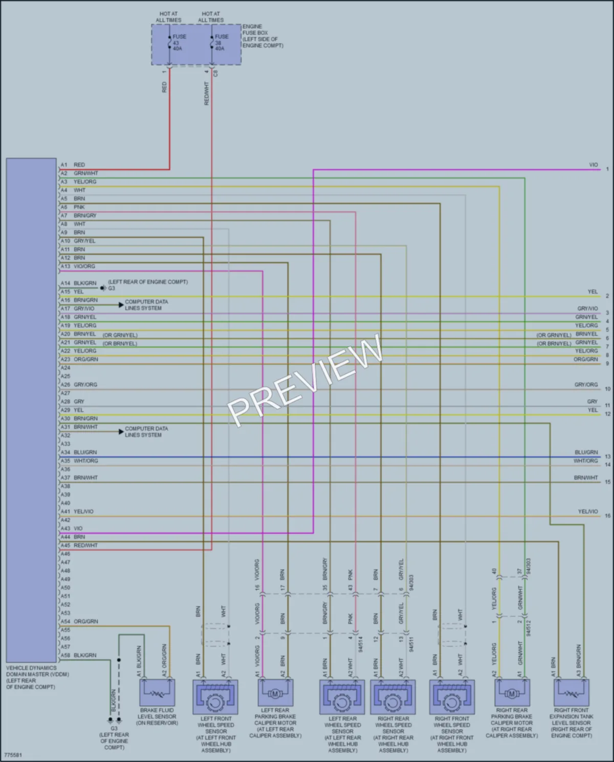2020 Volvo XC90PlugIn Anti Lock Brakes wiring diagram preview