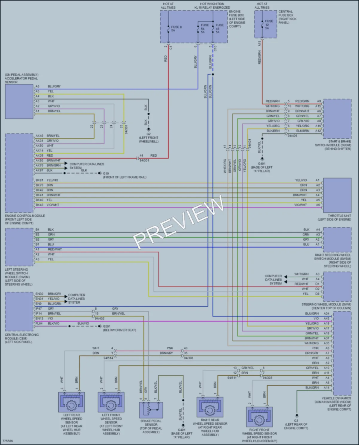 2020 Volvo XC90PlugIn Cruise Control wiring diagram preview