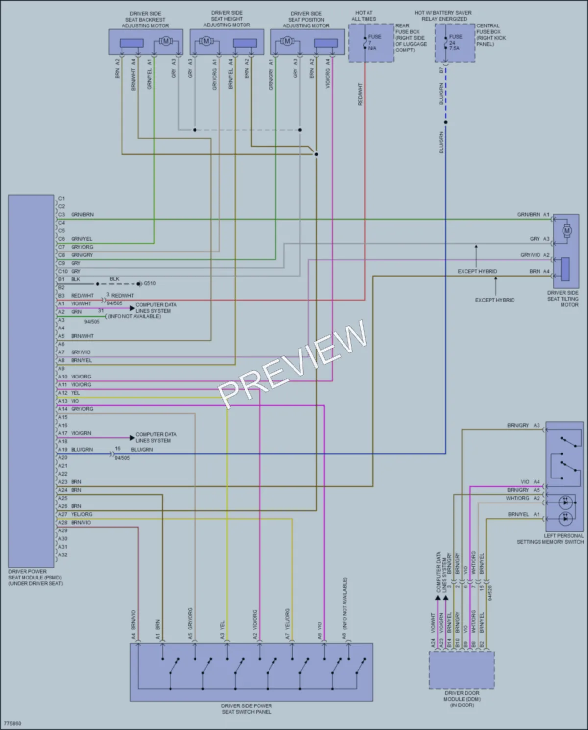 2020 Volvo XC90PlugIn Memory Systems wiring diagram preview