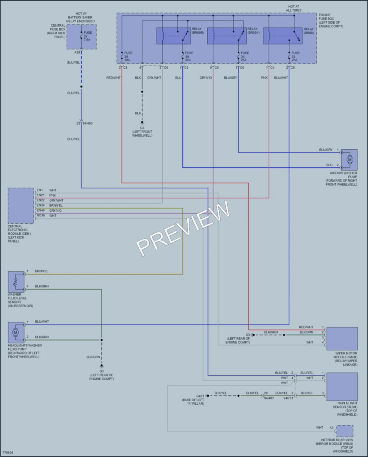 2020 Volvo XC90PlugIn Wiper Washer wiring diagram preview