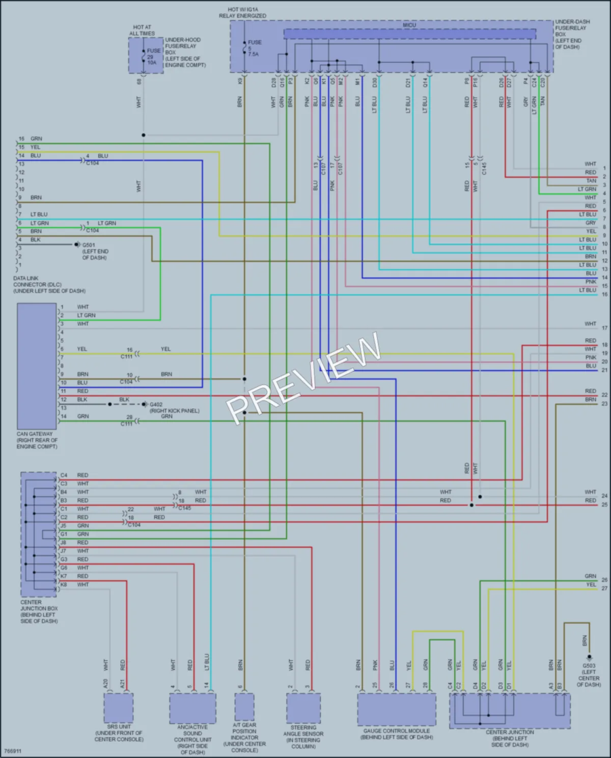 2021 Acura ILX Computer Data Lines wiring diagram preview