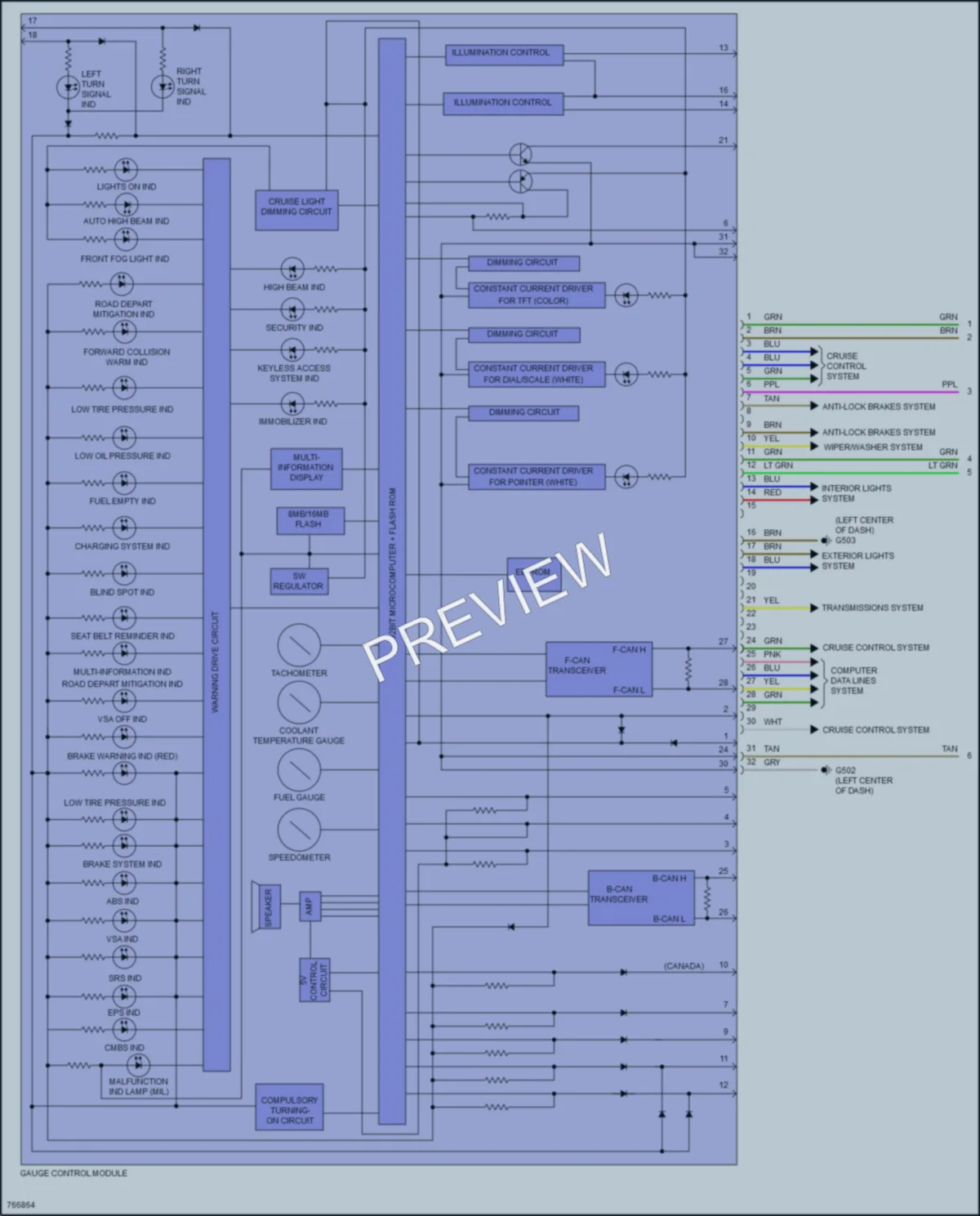 2021 Acura ILX Instrument Cluster wiring diagram preview