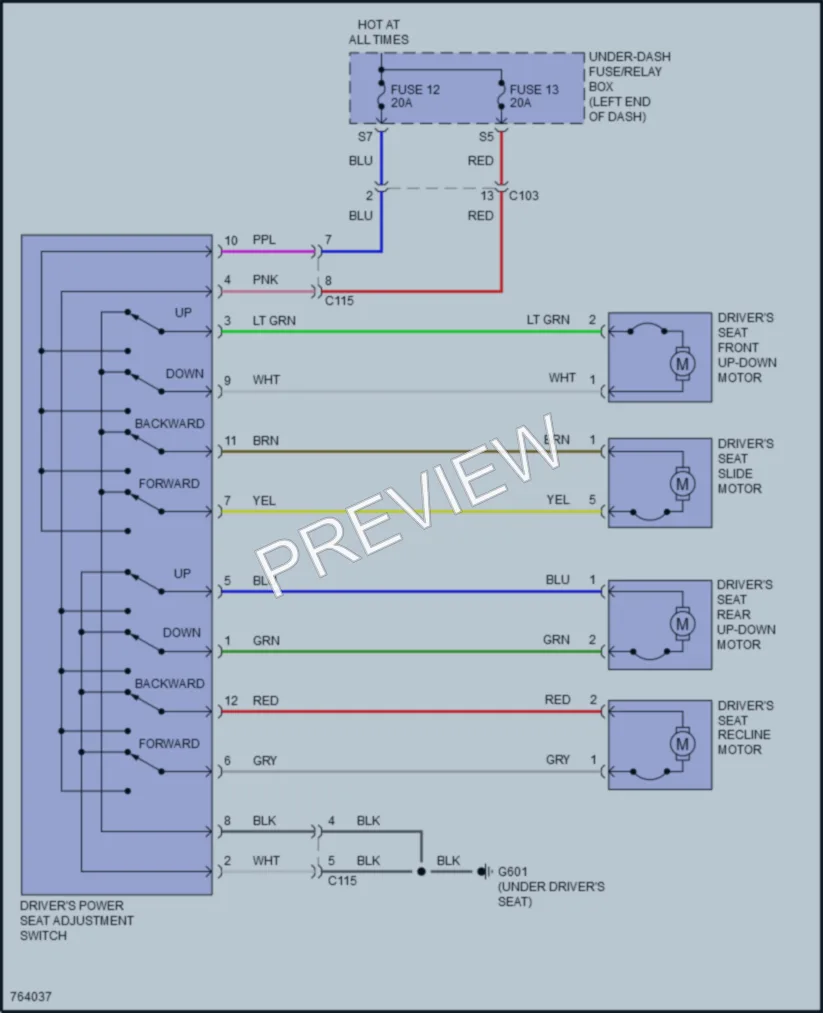 2021 Acura ILX Power Seats wiring diagram preview
