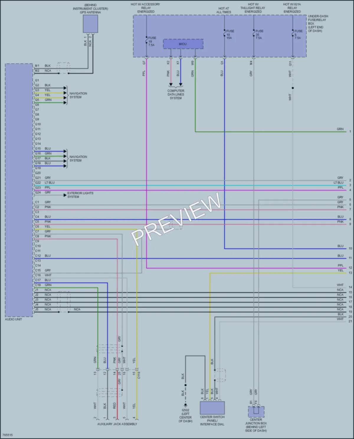 2021 Acura ILX Radio wiring diagram preview