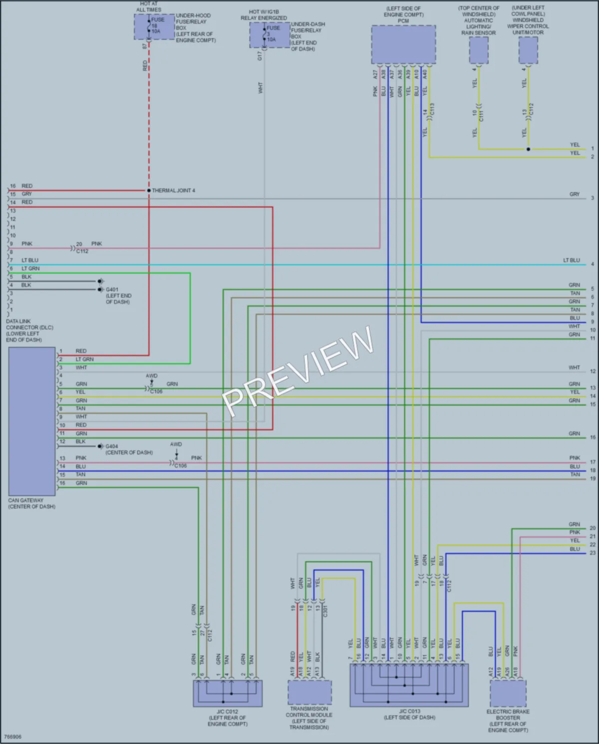 2021 Acura RDX Computer Data Lines wiring diagram preview