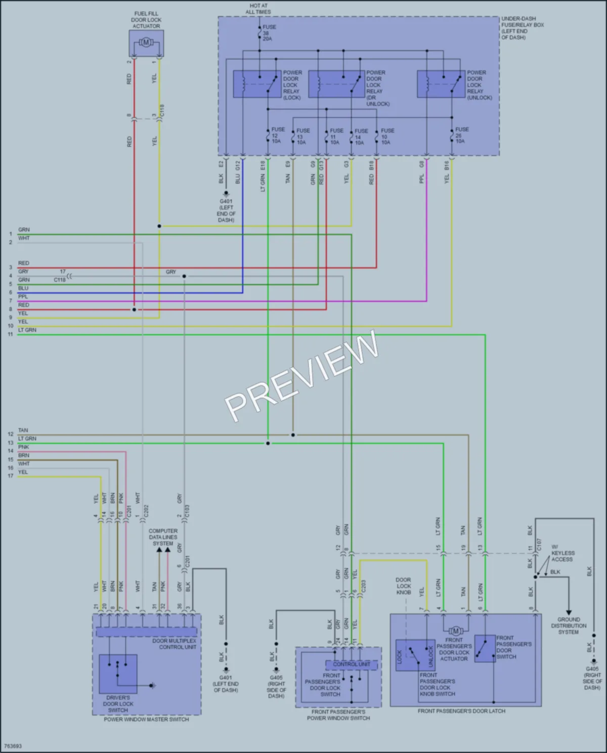 2021 Acura RDX Power Door Locks wiring diagram preview